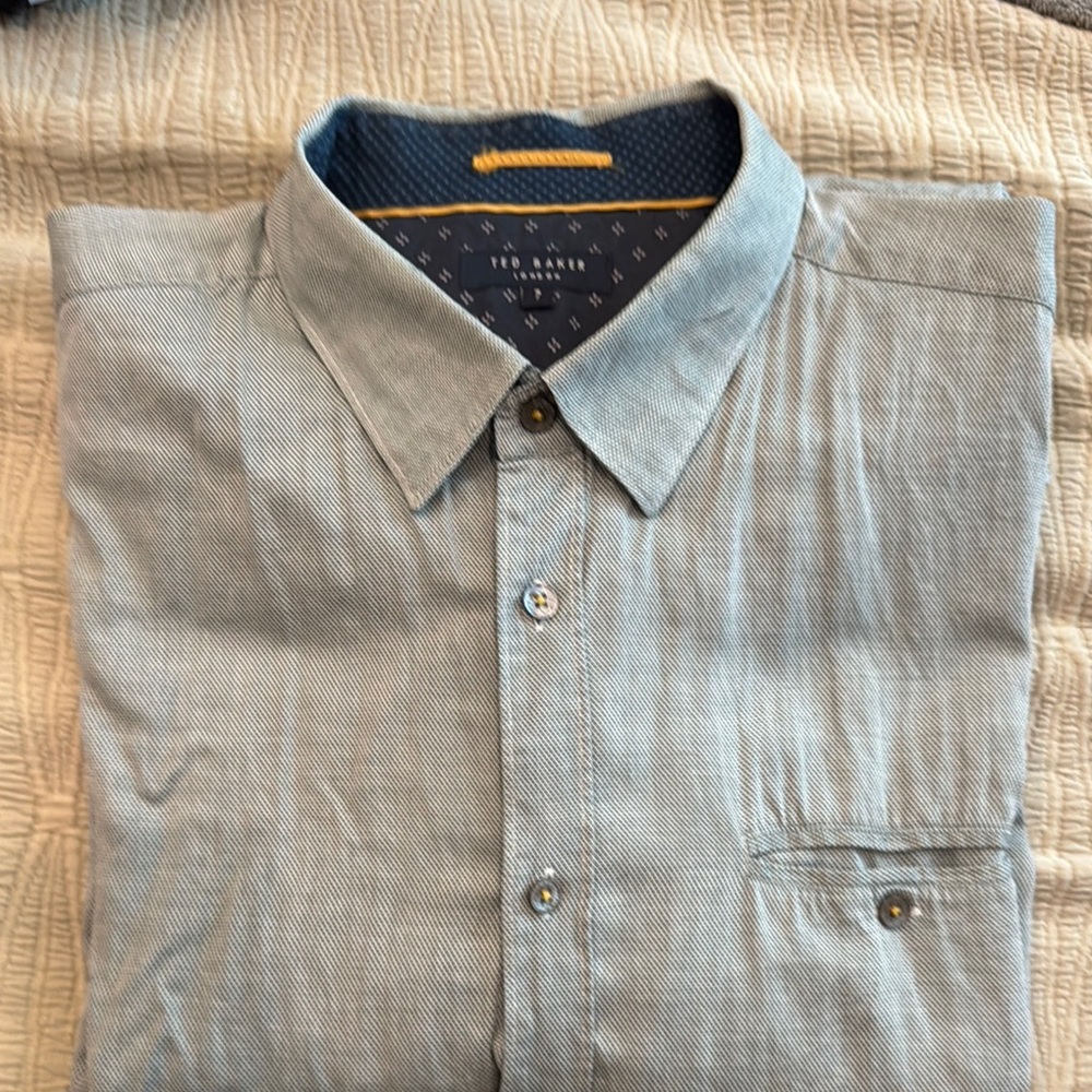 Ted Baker Men's Greenish Shirt Long Sleeve